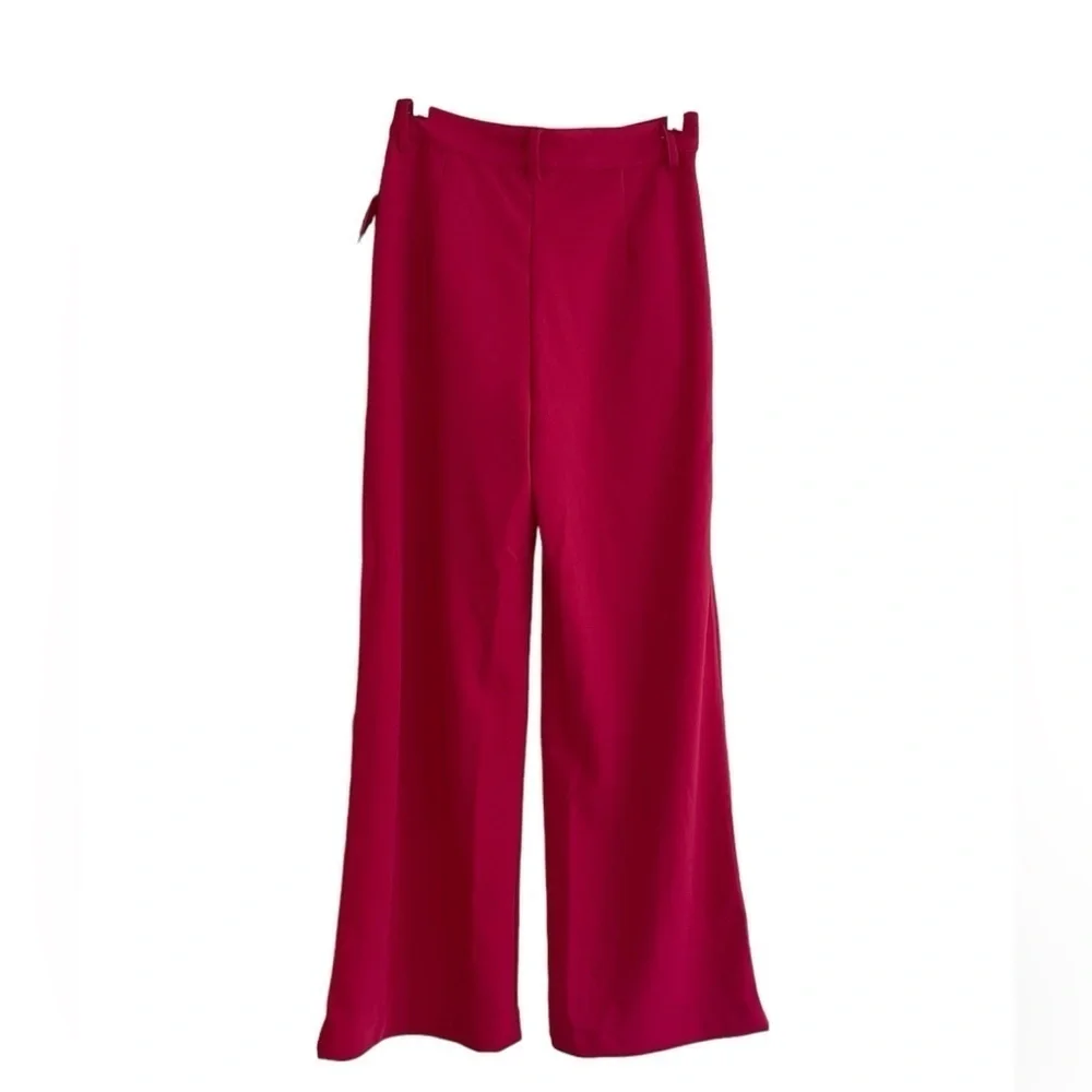 Rewash Puddle Trouser Pleated Wide Leg Pink Office Workwear Size Small